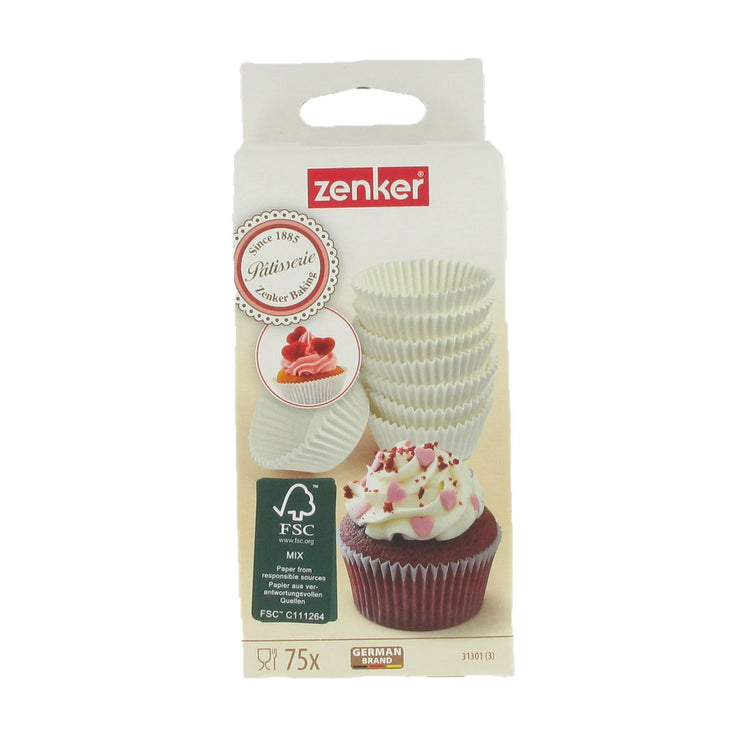 Lot de 75 moules à muffins en papier blanc de 5 cm de diamètre Zenker Smart Pastry