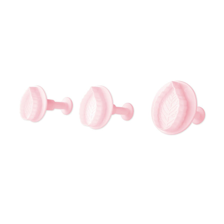 Lot de 3 emporte-pièces poussoir motif feuille Zenker Sweet Sensation