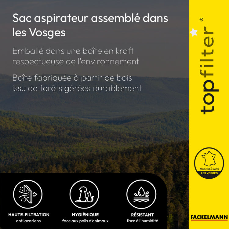 Lot de 4 packs de 4 sacs aspirateur 64142 Rowenta et Moulinex TopFilter Premium
