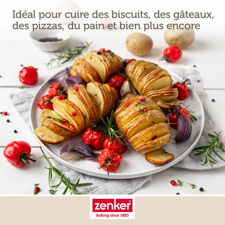 Plaque de cuisson four extensible et perforée de 37 à 52 cm Zenker Perfect Black +