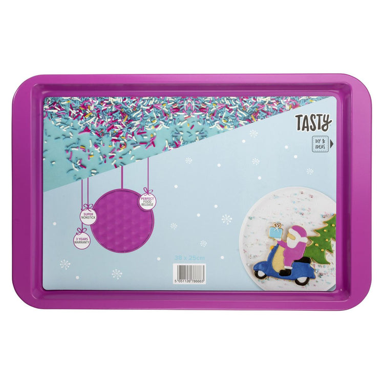 Plaque de four rectangulaire fuchsia Tasty Pâtisserie