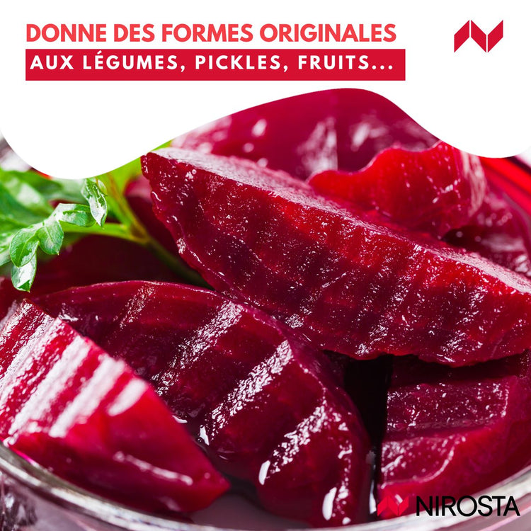 Couteau à lame ondulée pour frites, légumes et fruits Nirosta