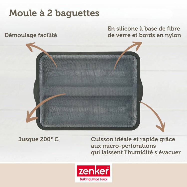 Moule à baguette de pain Zenker Silicone fibre de verre