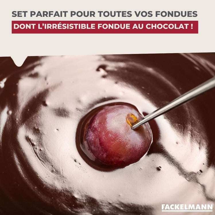 Set à fondue Savoyarde 4 personnes fonte émaillée Fackelmann