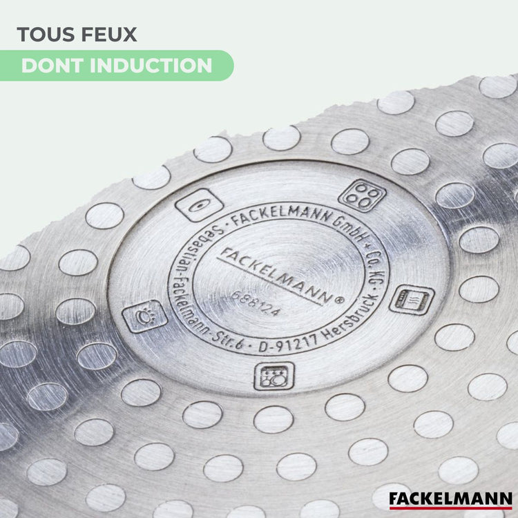 Gril 28 cm aluminium revêtement céramique antiadhésif sans PFAS Fackelmann Brandao