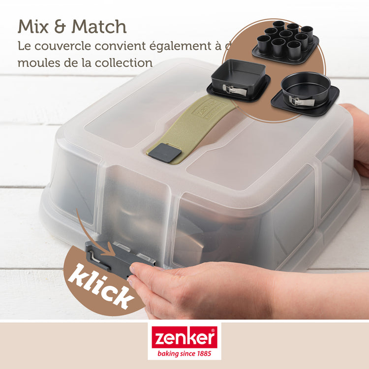 Moule à charnière carré avec couvercle Zenker Bake Click and Go
