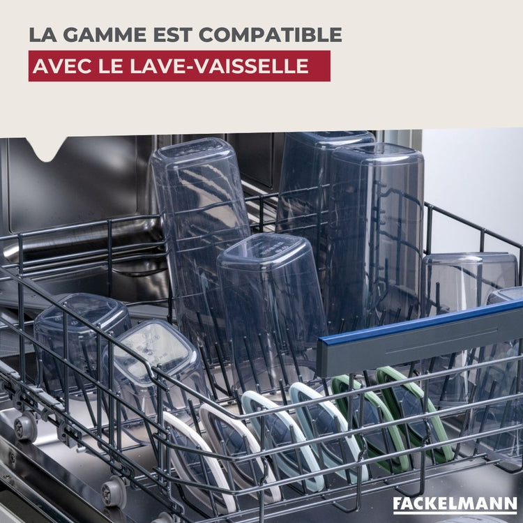Lot de 2 boîtes hermétiques alimentaires L 11 cm Fackelmann Storage