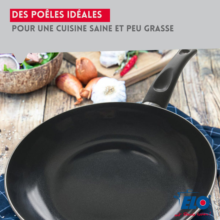 Ensemble de 1 Poêle de cuisson 28 cm et 4 faitouts 12, 14, 16 et 24 cm Elo Prima Brillant
