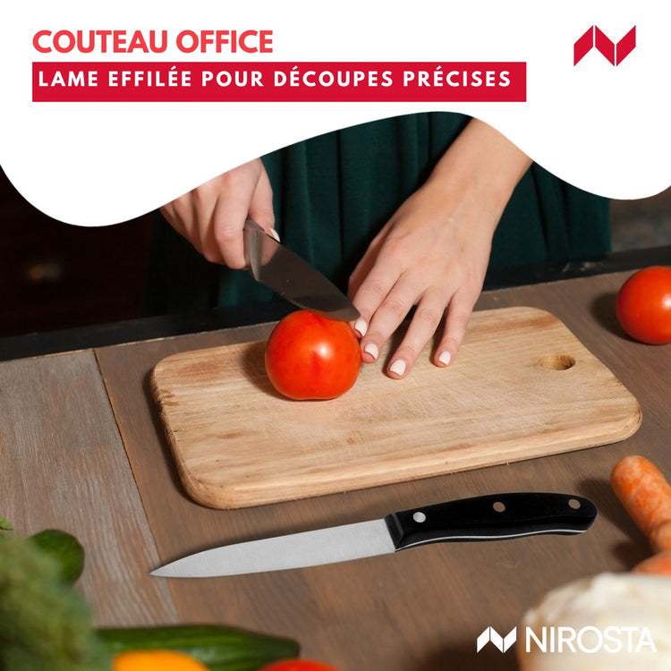 Ensemble de 4 couteaux 22 à 33 cm Nirosta Fit et 1 support mural magnétique