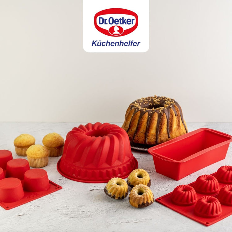 Ensemble de 2 moules à muffins 6 empreintes 30 x 18 cm Dr.Oetker Flexxibel Love