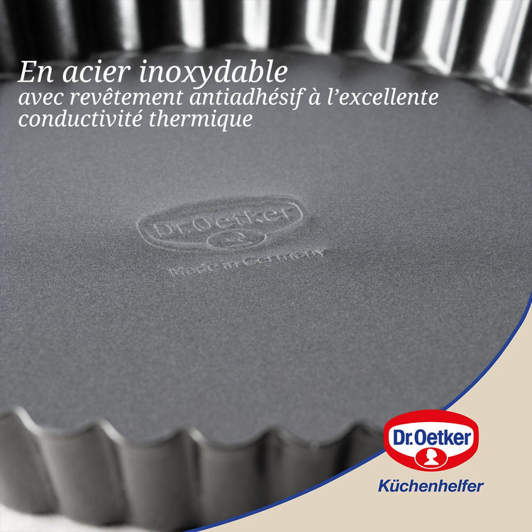 Ensemble de 2 Moules à tarte renversée 22 cm Dr.Oetker Tradition