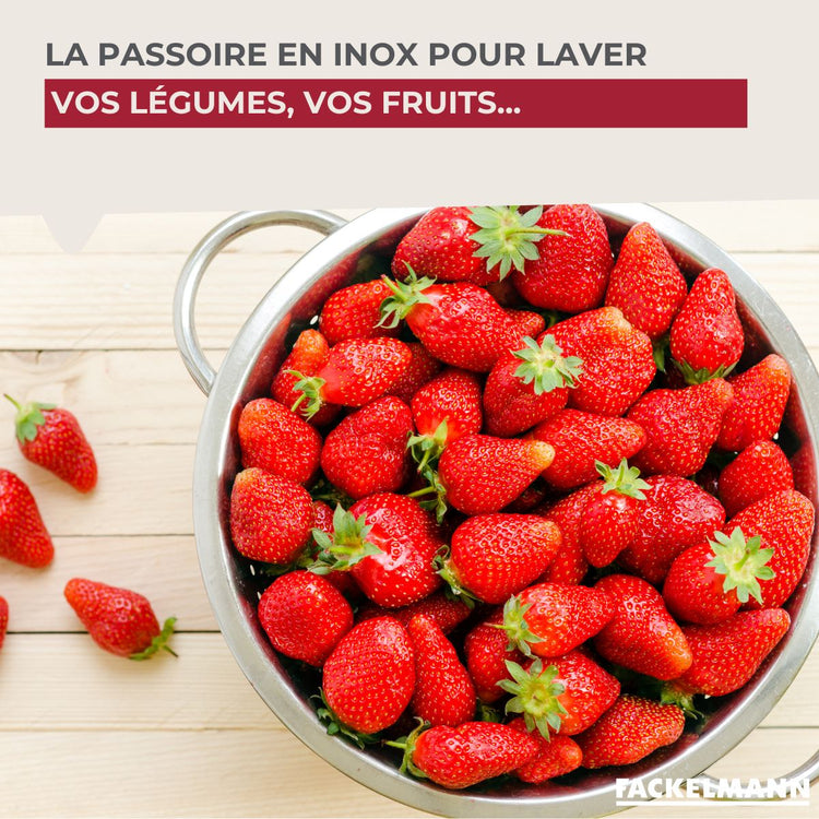 Ensemble de 2 Passoires inox 24 cm avec anses Fackelmann