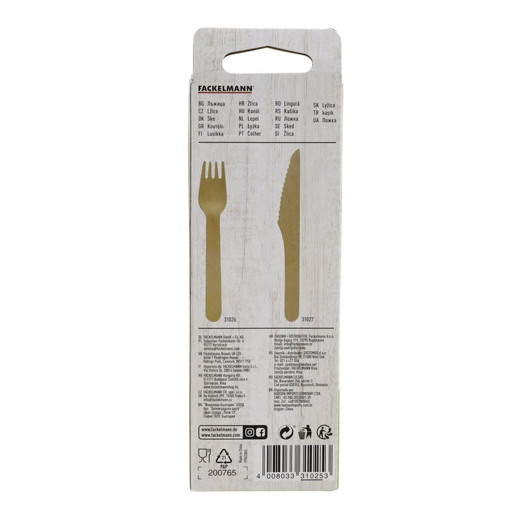 Ensemble de 60 Cuillères à café en bois pour pique-nique Fackelmann Move