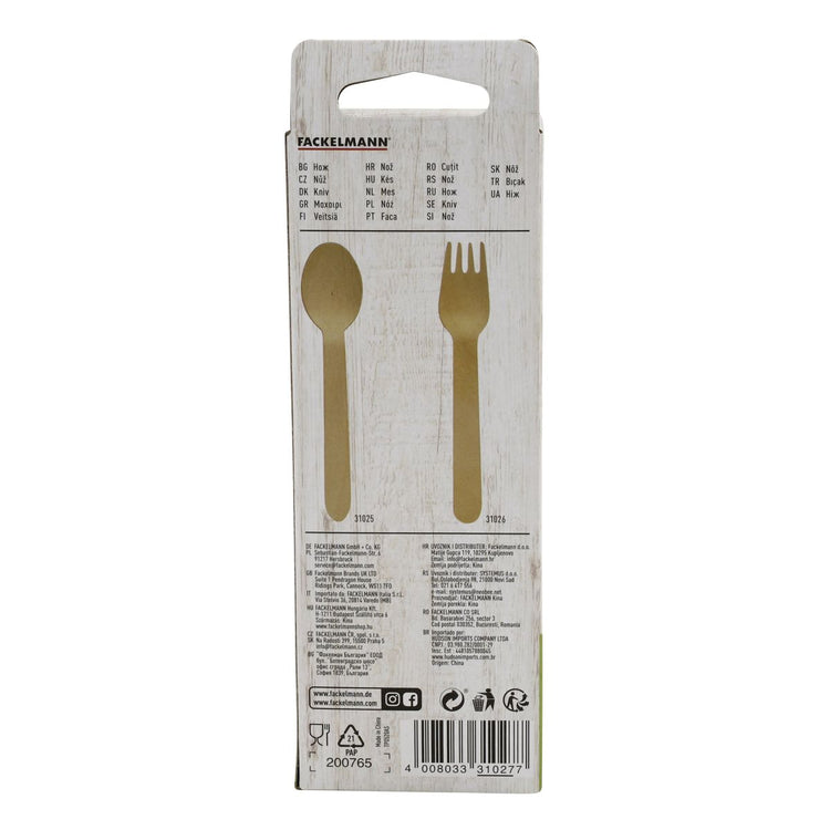 Ensemble de 60 Couteaux en bois jetables Fackelmann Move