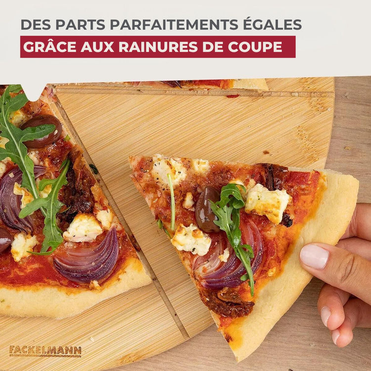 Ensemble de 2 Planches à pizza avec rainures de coupe, Ø 32 cm