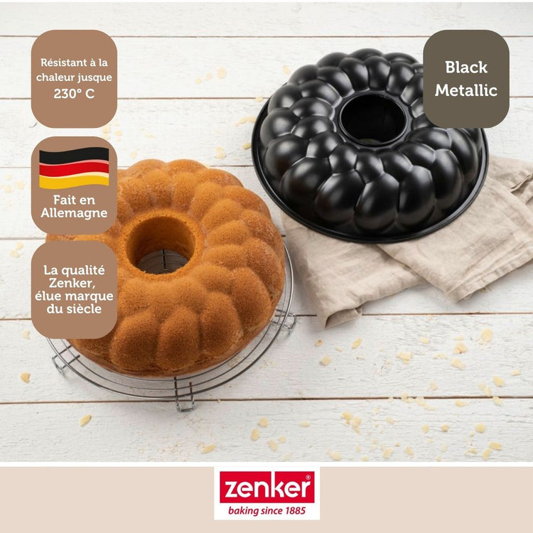 Ensemble de 2 Moules à pain avec cheminée 32 cm Zenker Black Metallic