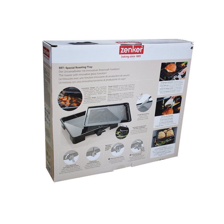 Lot de 2 plats four 39/39 cm en acier émaillé avec 2 ustensiles Zenker Special cooking