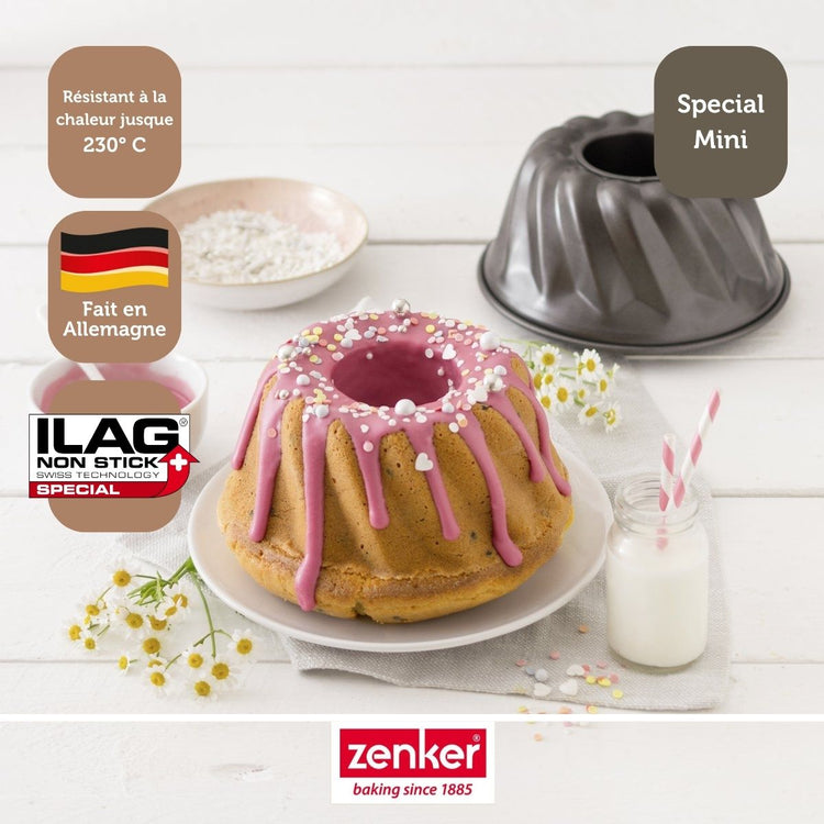 Ensemble de 2 Moules à kouglof 18 cm Zenker Spécial Mini