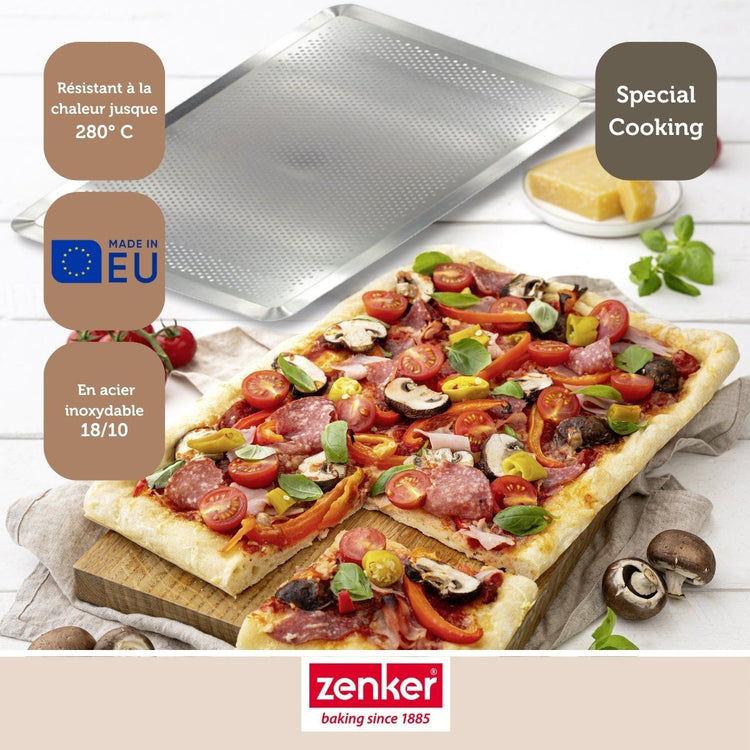 Plaque à pâtisserie perforée 40 x 30 cm en alu 18/10 Zenker Special Cooking