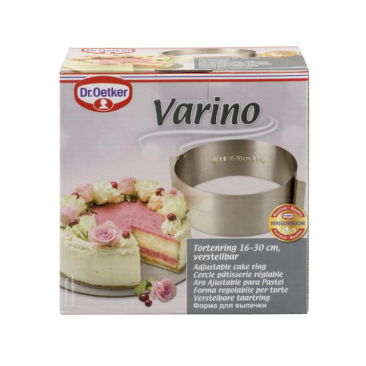 Cercle à pâtisserie en acier inoxydable extensible de 16 à 30 cm Dr. Oetker Varino