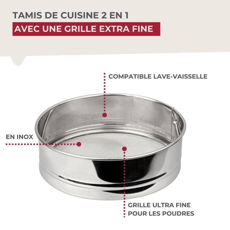 Tamis de cuisine inox extra fin Fackelmann