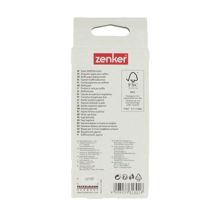 Lot de 75 moules à muffins en papier blanc de 5 cm de diamètre Zenker Smart Pastry