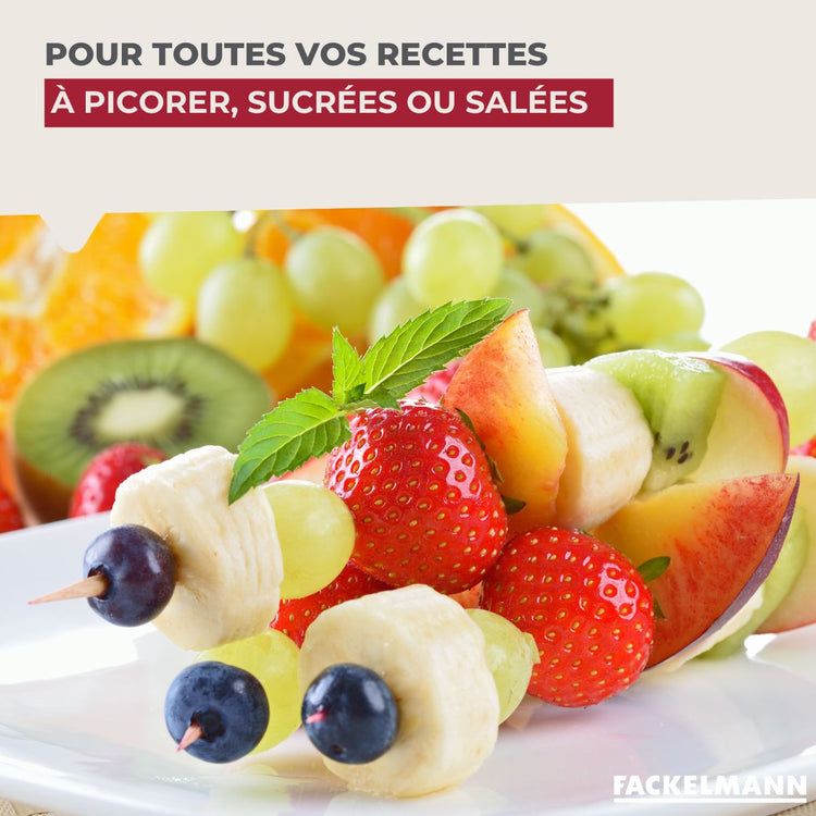 Lot de 70 piques à brochette 15 cm Fackelmann Nature