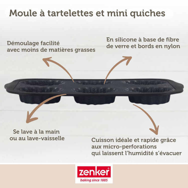 Moule 6 tartelette Zenker Silicone fibre de verre