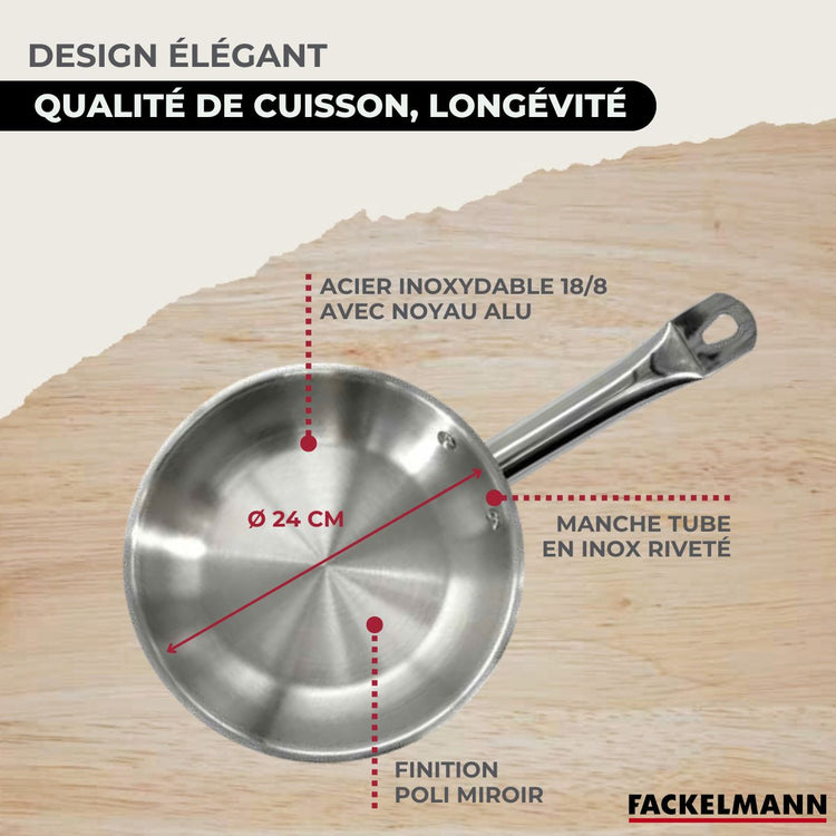 Poêle en inox 24 cm Fackelmann Eterna
