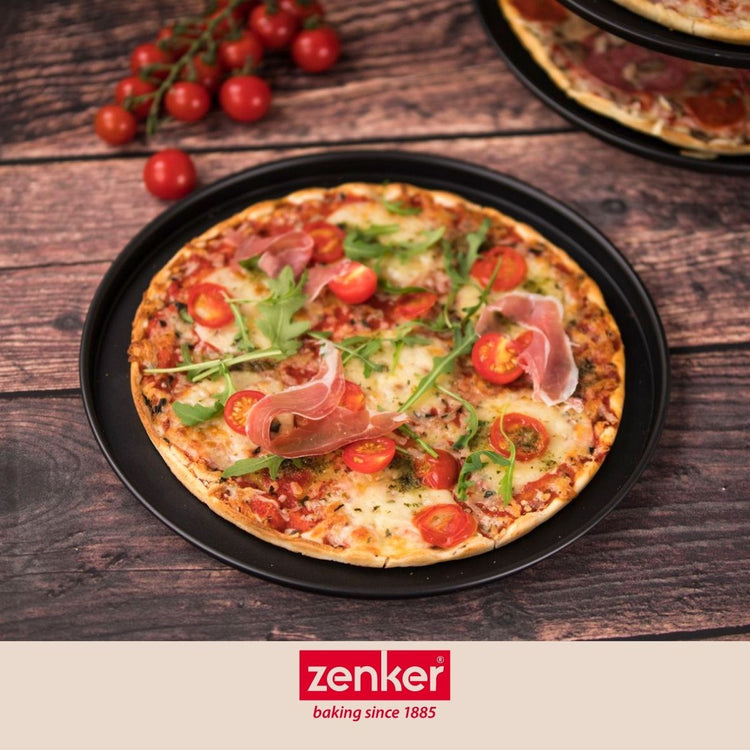 Set de 3 plaques à pizza et une grille de superposition Zenker Special Countries