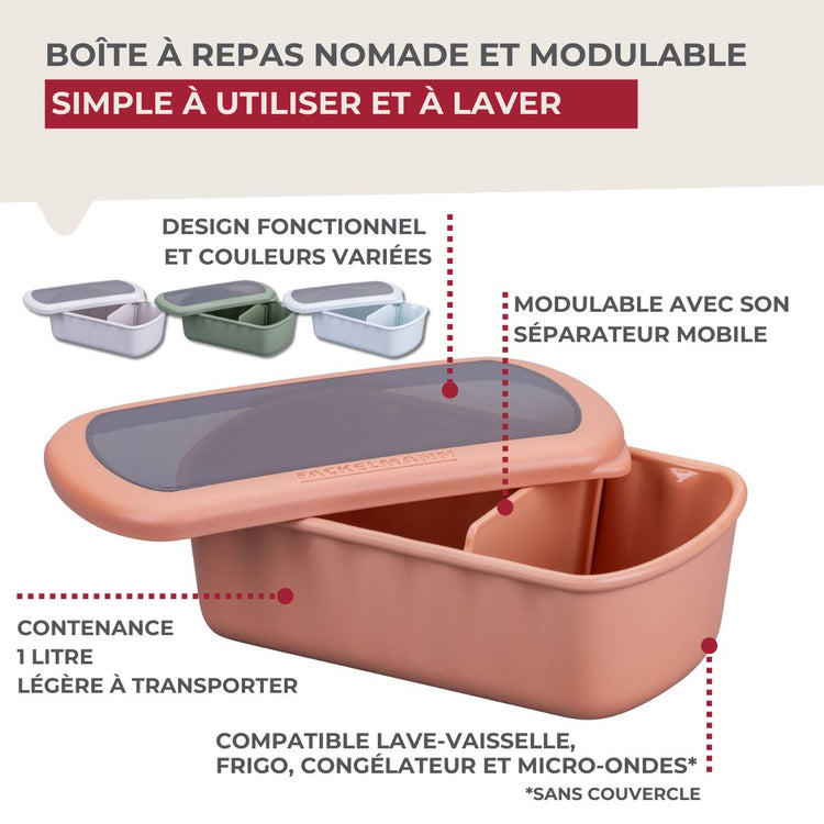Lot de 6 lunch box 1 L avec 6 ustensiles de cuisine Fackelmann Storage