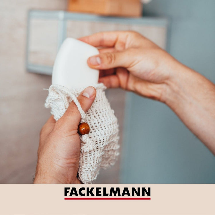 Ensemble de 4 sacs à savons solides en sisal Fackelmann Tecno