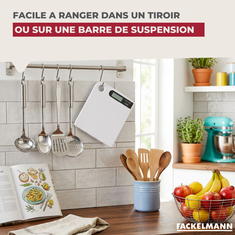 Balance de Cuisine Électronique Blanche 5 kg Fackelmann