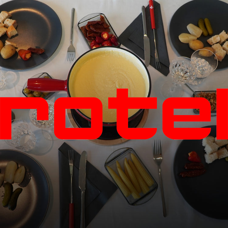 Service à fondue au fromage 6 personnes et 2 coupelles d'alcool gélifié Rotel Swiss Tradition