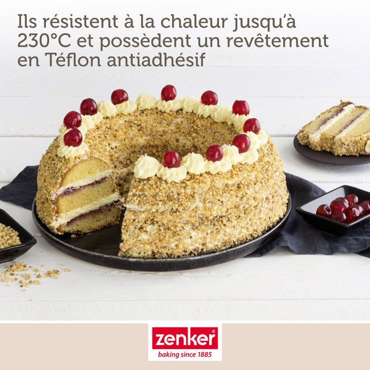 Set de moule à cakes 30,5 x 11,5 cm et moule à savarins 28 cm Zenker Black Metallic