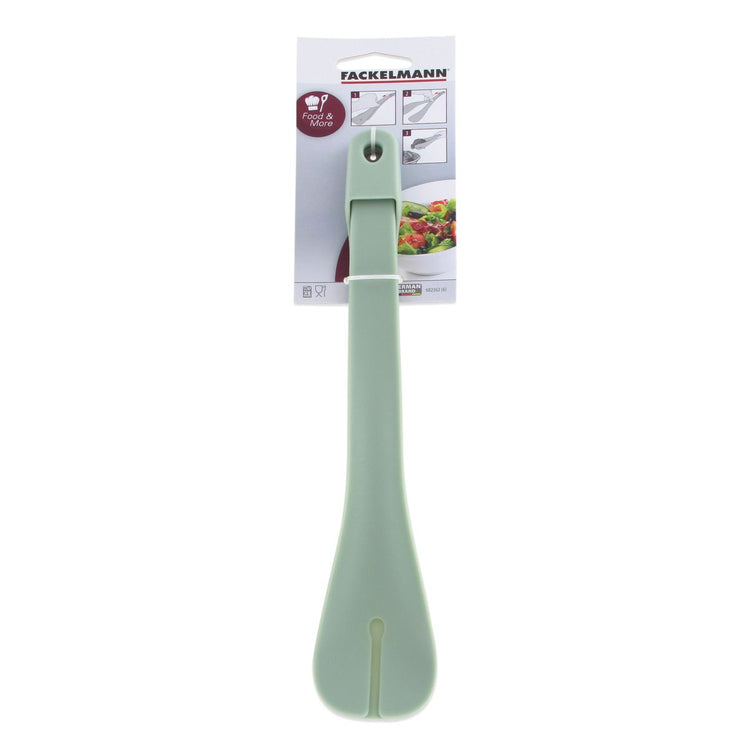 Set de 2 Saladiers en inox de 20,5 cm et 25 cm de diamètre et couverts à salade en plastique Fackelmann
