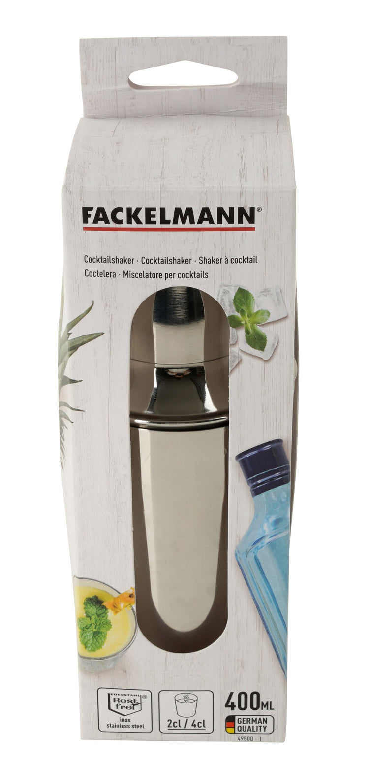 Set Shaker à cocktails en inox 400 ml et Doseur à alcool 2 cl et 4 cl Fackelmann Bar Concept