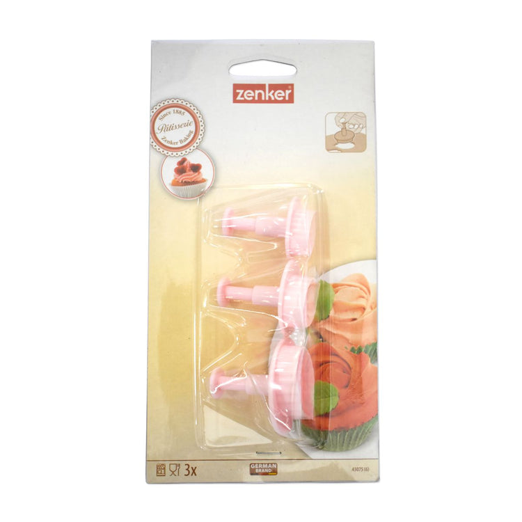 Lot de 3 emporte-pièces poussoir motif feuille Zenker Sweet Sensation