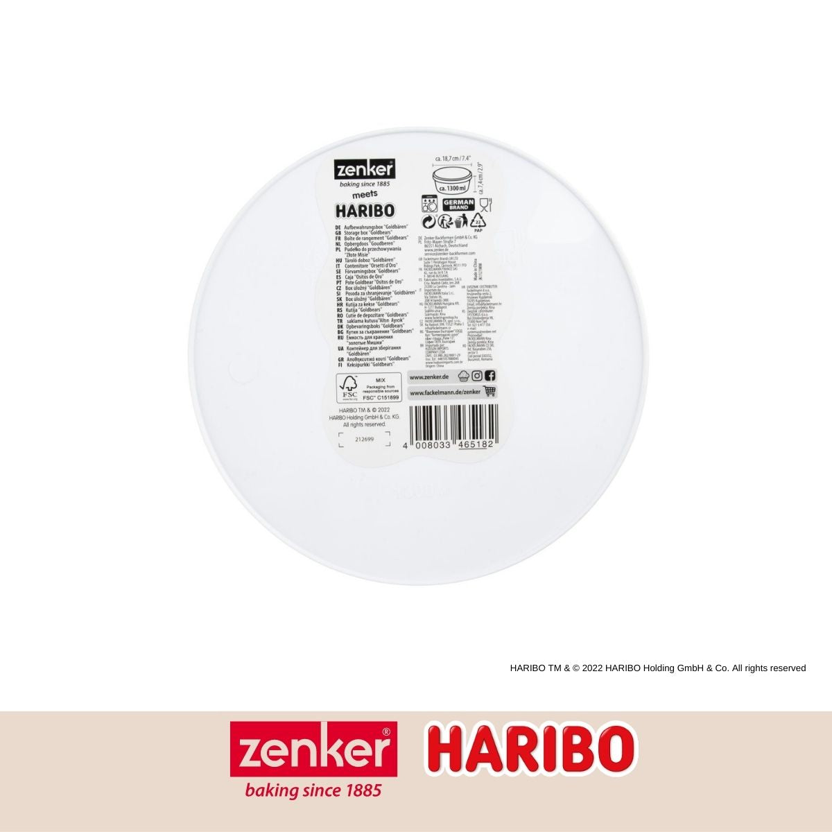 Boîte alimentaire avec couvercle en plastique 18,5 cm Zenker Haribo