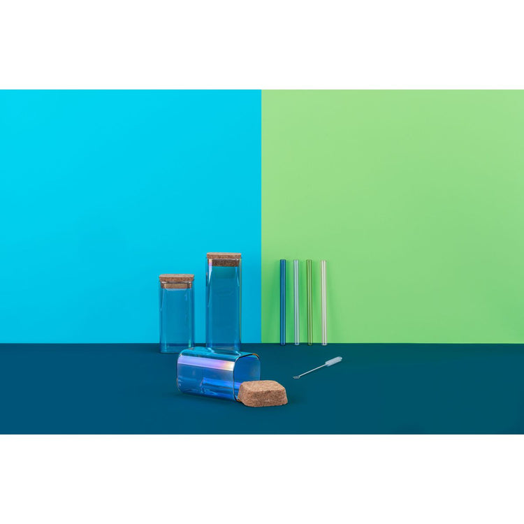 Set de 3 boîtes de conservation en verre avec couvercle 280 ml + 330 ml + 450 ml Tasty Green