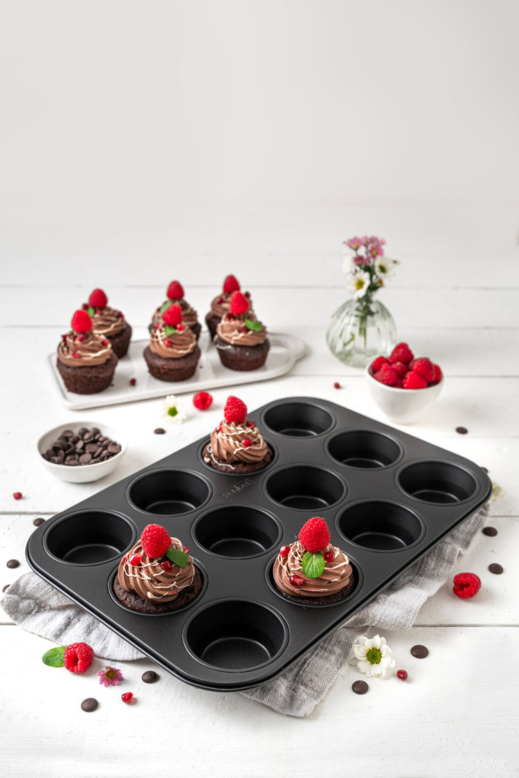 Moule à muffins 12 empreintes 38 x 26 cm Zenker Perfect Black