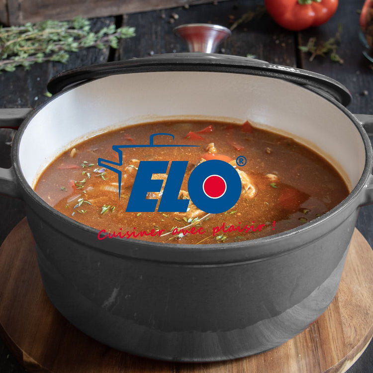 Cocotte en fonte émaillée gris classique 26 cm 4.5 L Elo