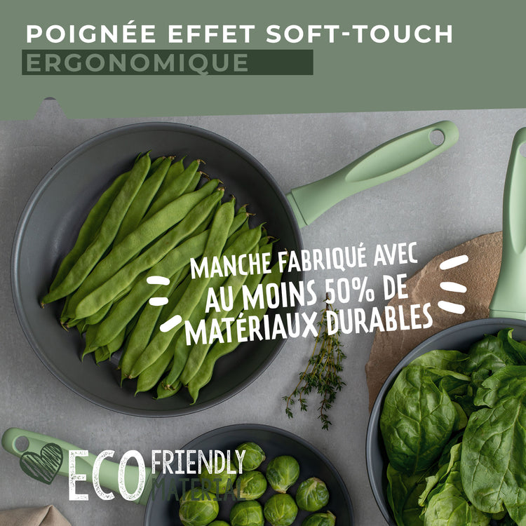 Lot de 2 poêles à frire de 24 cm et 28 cm en aluminium recyclé Fackelmann Ecolution