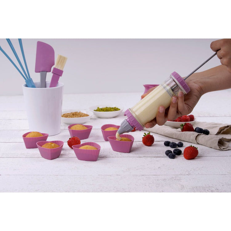 Seringue de pâtisserie type poche à douille avec 6 embouts et 6 disques à motifs Zenker