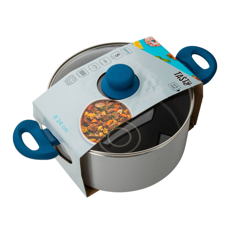 Faitout avec dosage d'huile et couvercle 24 cm Tasty Casserole
