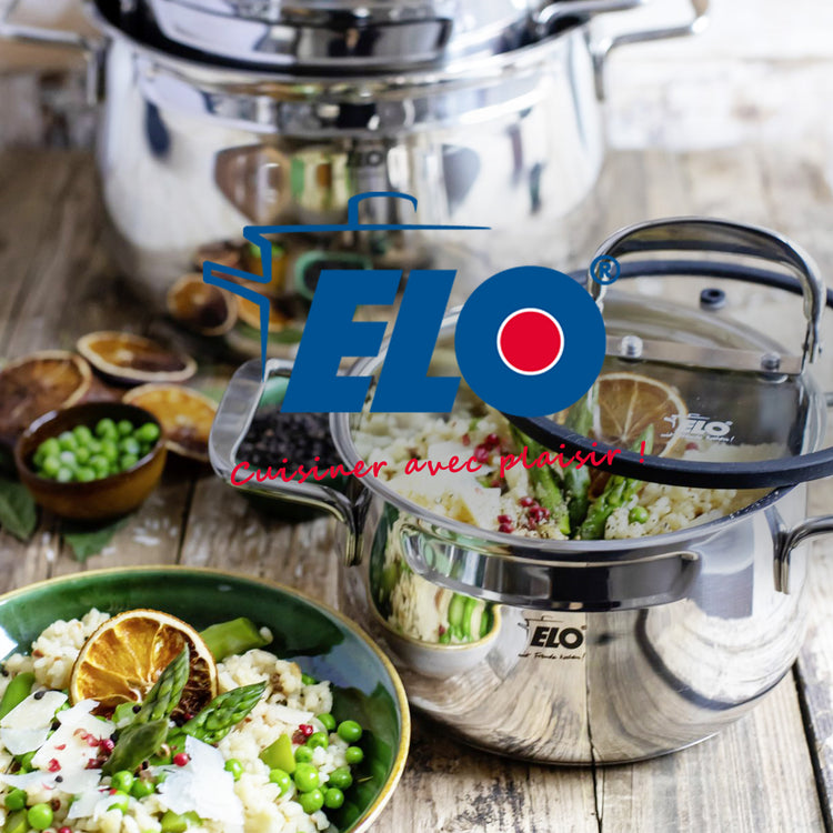 Set de 2 Poêles 28 et 32 cm céramique sans PFAS et 2 couvercles Bistro Line Elo