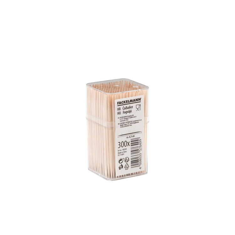 Lot de 1200 cure-dents en bois dans une boîte avec couvercle Fackelmann Wood Edition