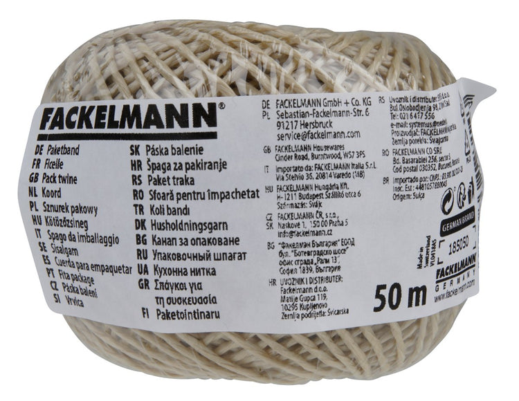 Ficelle couleur lin 50 m Fackelmann Tecno