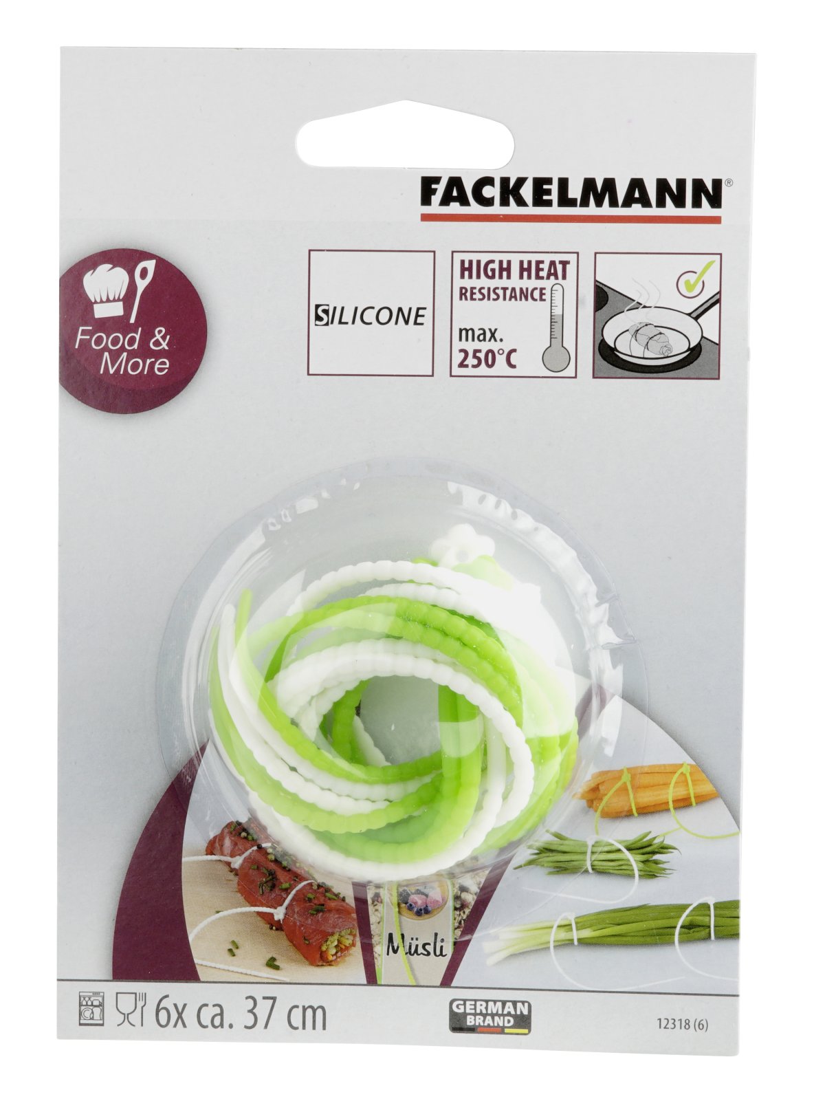 Lot de 6 ficelles alimentaires réutilisables en silicone Fackelmann Basic