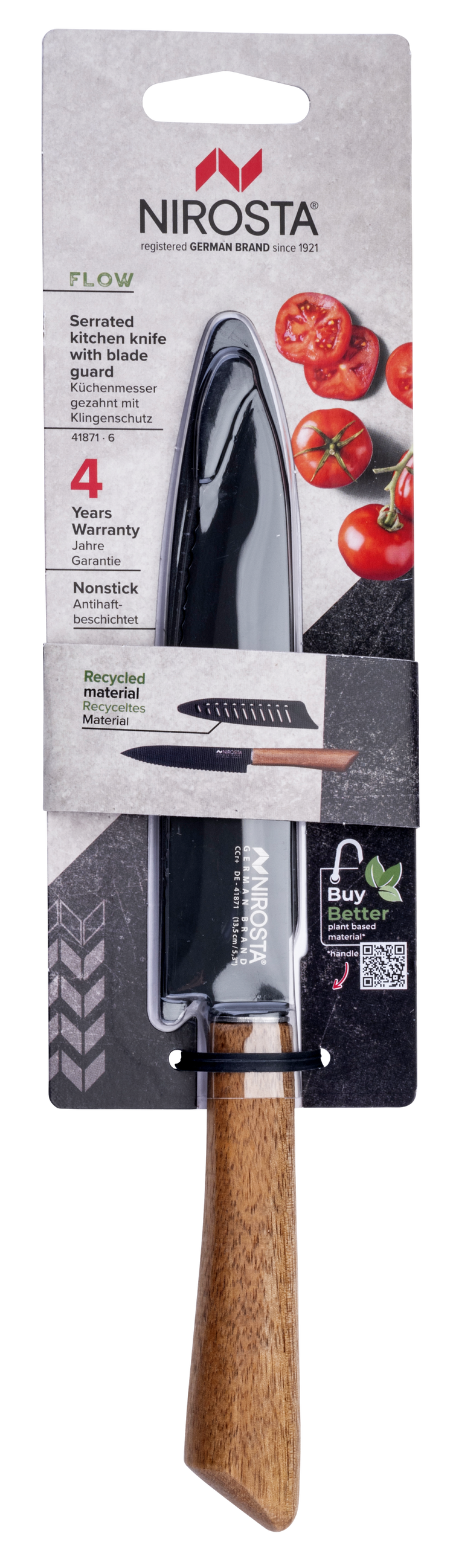 Couteau de cuisine lame crantée 24 cm Nirosta Flow